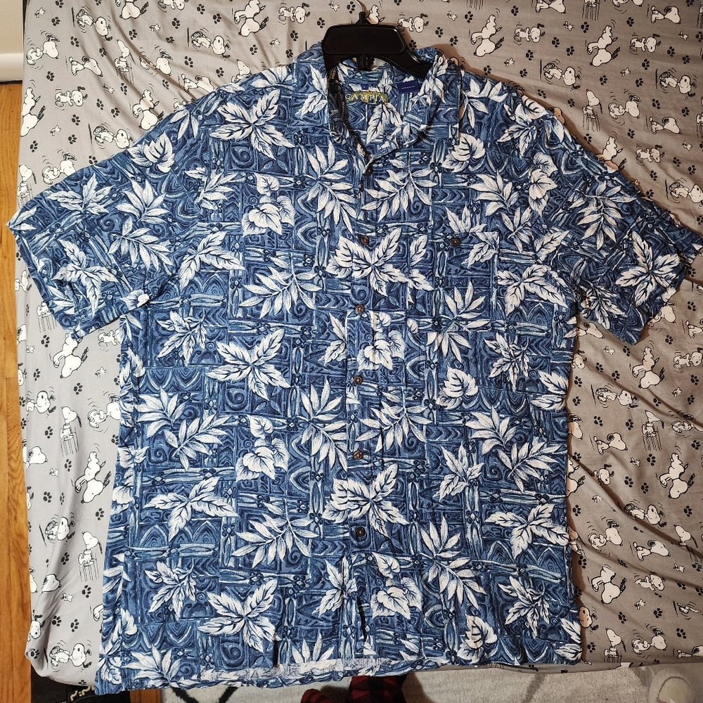Campia Hawaiian Shirt Short Sleeve Mens Floral Casual Size L